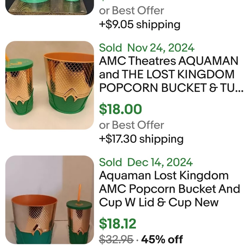 AMC Exclusive Aquaman Lost Kingdom Popcorn Bucket  And Tumbler Cup Set - Picture 7 of 7